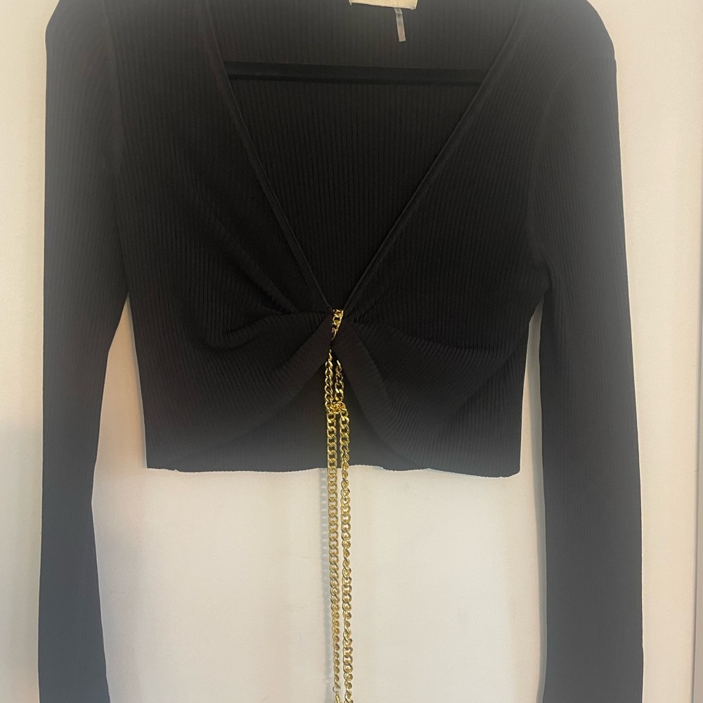 NWOT REVOLVE top with gold chain detail - Picture 7 of 9